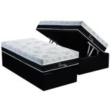 Cama Box Baú Solteiro: Colchão Polar Masterpocket Diamond + Base Crc Suede Black(88x188)