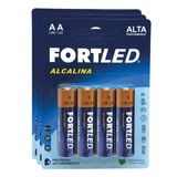 Pilha Alcalina AA 12 Unidades Fortled