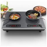 De Inducao Portatil Com Duplo Queimador E Trava De Seguranca, 4000w, 110v, Vbgk Induction Cooktop, Prateado