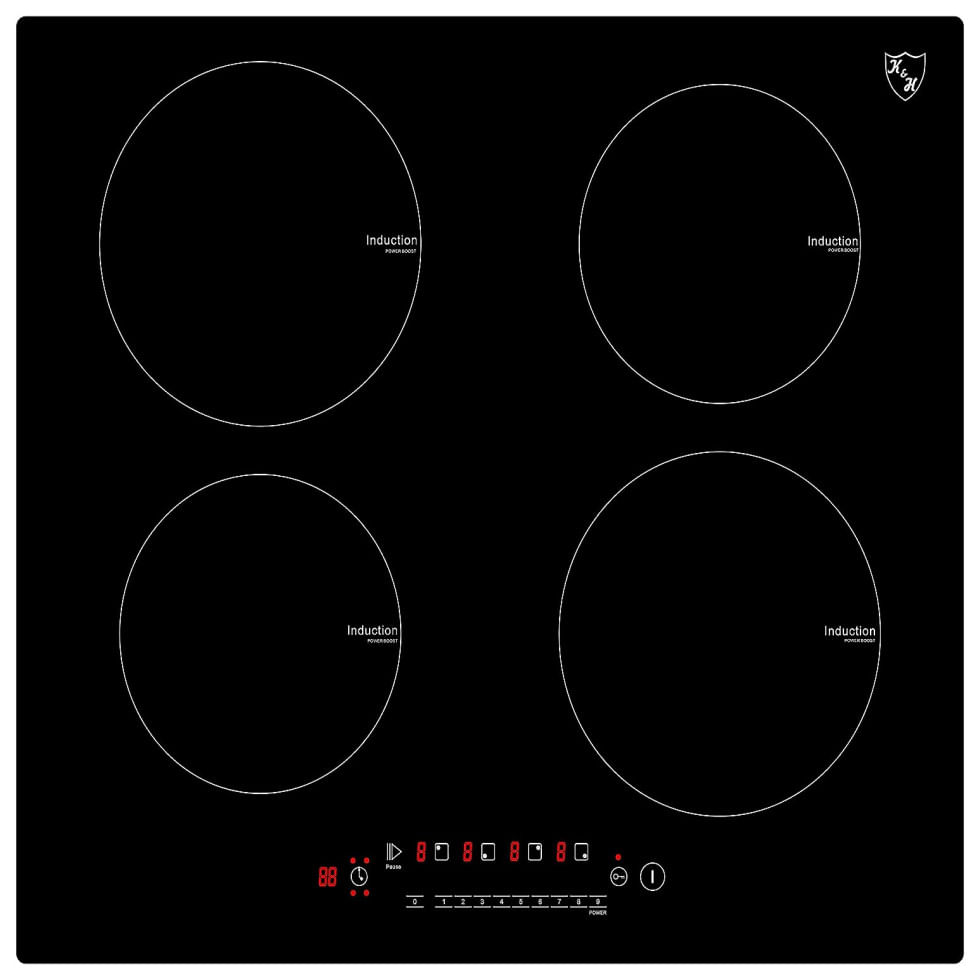 Kh 4 Queimadores 24 Polegadas Fogao Eletrico De Inducao Embutido Topo De Ceramica Cooktop Controle De Toque 240v 6000w In24 6004