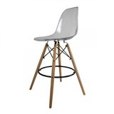 Banqueta Eames DSW Empório Tiffany Transparente/Madeirado