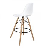 Banqueta Eames PP Dsw-m Empório Tiffany Branco/Madeirado