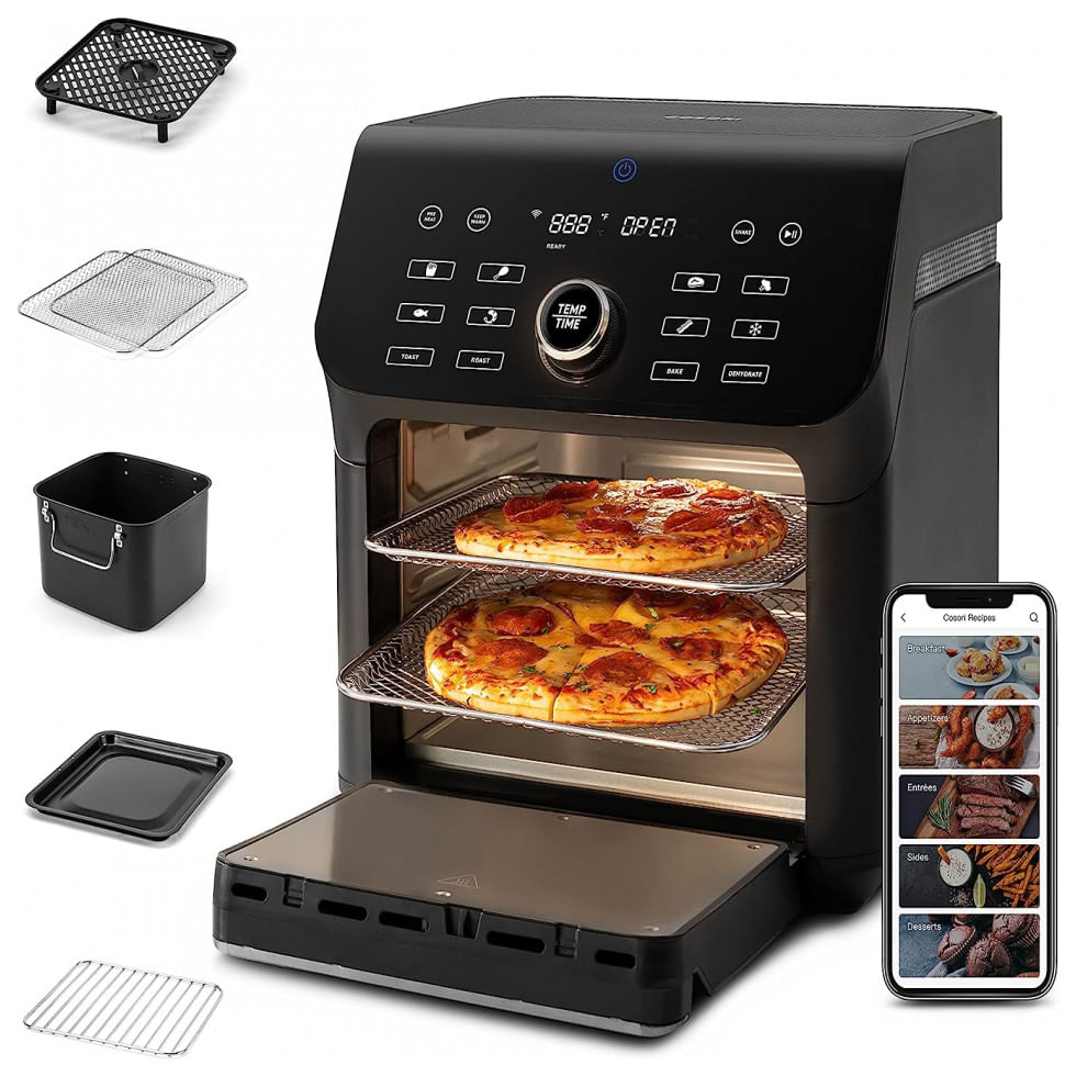 Fritadeira Eletrica Airfryer 10l Em Aco Inoxidavel Com Painel Digital E Livro De Receitas, 110v, Cosori Af Oven, Preto