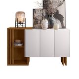 Balcão Buffet 03 Portas De 130cm Em Mdf Lyon Ype Off White