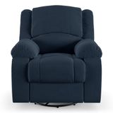 Poltrona Do Papai Reclinável Sala De Cinema Barcelona Glider Manual Giratória Massagem Usb Veludo Azul