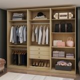 Módulo Closet Casal Sem Portas 3 Gaveta 100% Mdf Infinity Savana