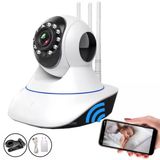 Camera 3 Antenas Robo Ip Wifi 360º 720p Hd Visão Noturna