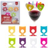 Marcador Silicone Sortidos Copo / Taca Vinho 8 Pecas Cartela
