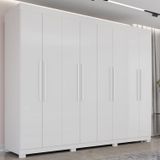 Guarda-roupa 8 Portas 4 Gavetas Milano Branco Neve