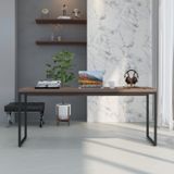 Escrivaninha Diretor Estilo Industrial 180cm Dynamica Yescasa Nogal / Preto