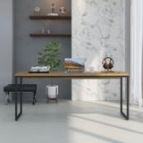 Escrivaninha Diretor Estilo Industrial 180cm Dynamica Yescasa Lamina Mel / Preto