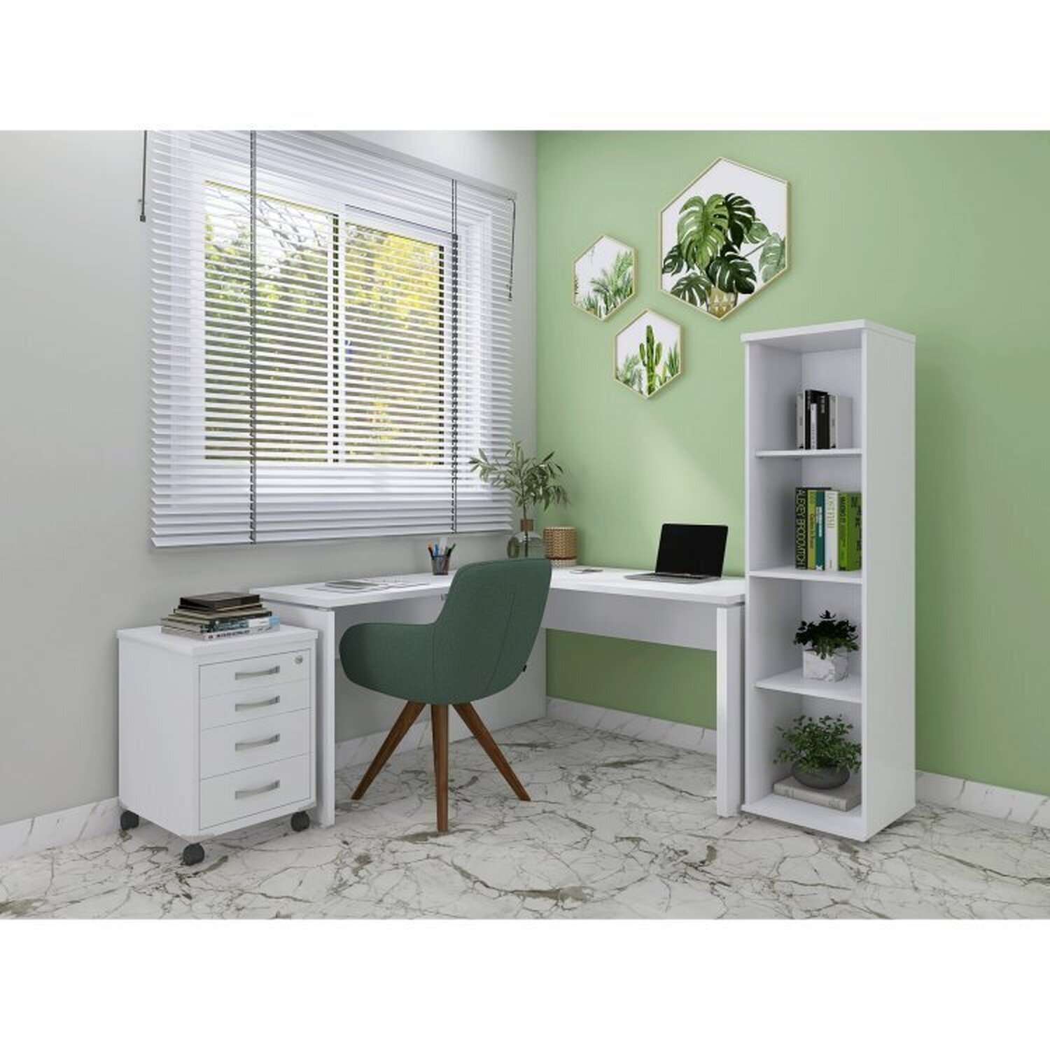 Conjunto Escritório Home Office Branco