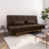 Sofá Cama 3 Lugares Em Suede Tokio Yescasa Marrom/castanho