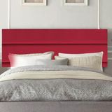 Painel Estofada Argentina 195cm King Size Para Cama Box Quarto Corino Vermelho