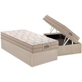 Cama Box Baú Solteiro: Colchão Anatômico D26 - Ag65 Guarda Costas Mega Firme + Base Crc Suede Clean