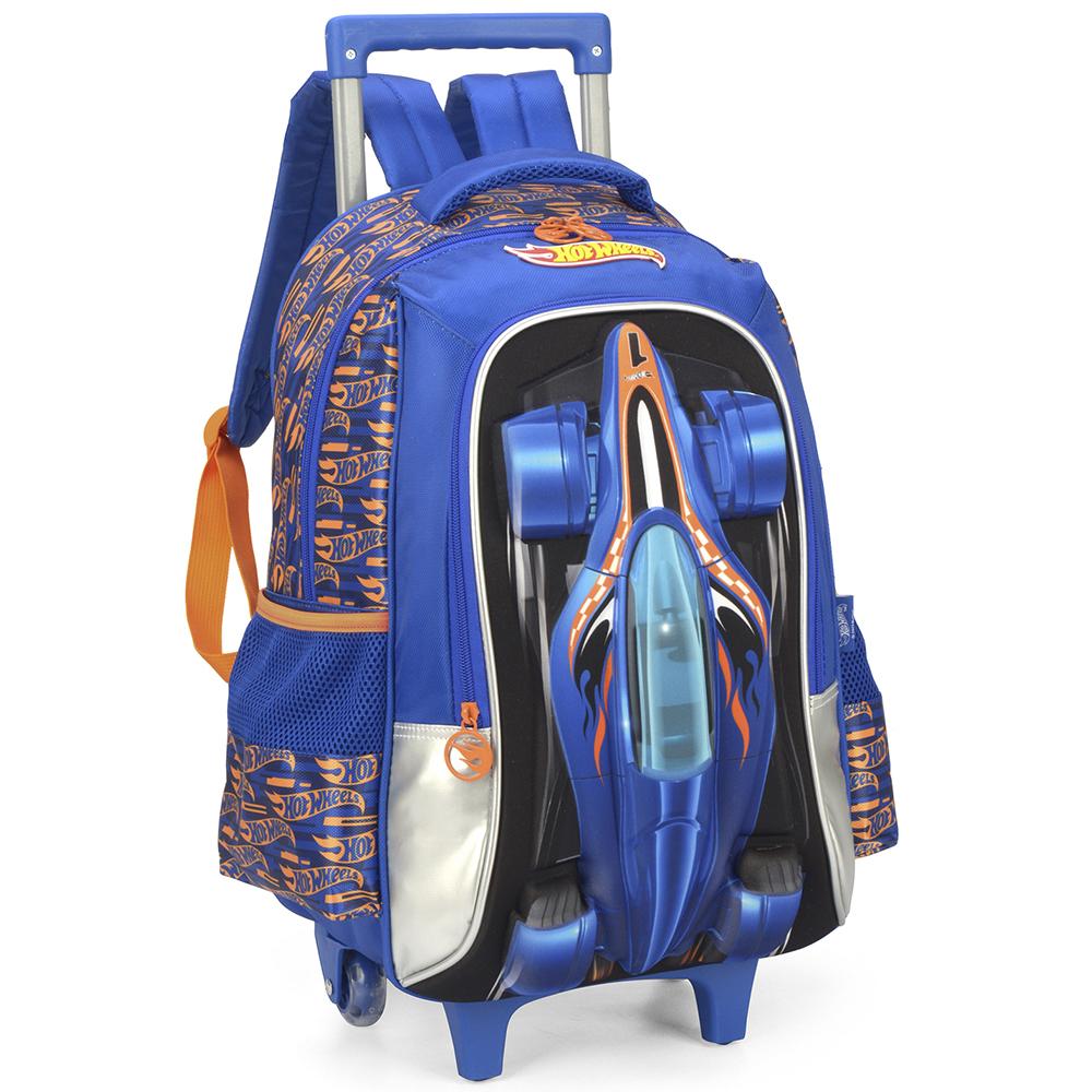 Mochila De Rodinhas Com Alça Luxcel Hot Wheels Laranja