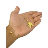 Cordão + Pulseira Veneziana + Ferradura - Banhado A Ouro 18k
