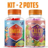 Kit Ômega 3 Infantil 90 Cápsulas Sabor Cereja E Calcio Infantil Com Vitaminas D E K 600mg Sabor Morango Medcombo