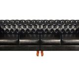 Sofá Dom Pedro Chesterfield Modulado 4 Lugares Decoração Sara Recepção Preto