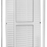 Porta Balcão De Aço 215x150cm 3 Folhas Moveis Ideal Crv Esquadrias Branco