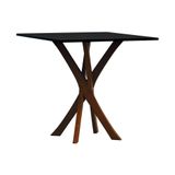 Mesa De Jantar Tiê Tampo Quadrado 80x80 Amêndoa-preto