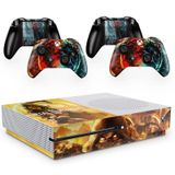 Skin Adesivo Protetor para X Box One S e Controles Mortal Kombat Scorpion b1