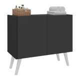 Gabinete Armário De Banheiro 62,5cm Retrô 2 Portas Multimóveis Mp5045 Preto/branco Preto/branco