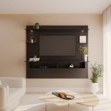 Painel Para Tv Até 50 Polegadas Com 2 Nichos Viena Preto Perfect Touch