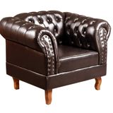 Poltrona Decorativo Dom Pedro Chesterfield Retrô Decorativa Café