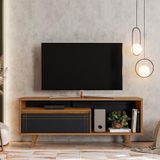 Rack Para Tv Até 60 Polegadas 1 Porta 163cm Denver Notável Freijó/preto