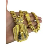 Cordão 15mm Dubai + Pingente Nossa Senhora - Banhado A Ouro