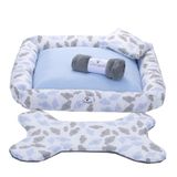 Kit Cama Pet Cachorro Ou Gato Nuvens Azul Tam: G 04 Pecas