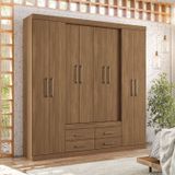 Guarda-roupa Casal 8 Portas 4 Gavetas Nápoles Jatoba