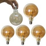 Lampada Ballon Multi Filamento Luz Led Kit 5 Uni Branco Quente 30w Iluminaçao 380lm Decoraçao Casa Retro Vintage