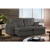 Sofa Momo Retrátil E Reclinável 4 Lugares 260 Cm Com Molas Ensacadas E Pillow Top Espresso Móveis Cinza