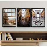 Kit 3 Quadros Decorativos Fotogragias Portugal 45x34cm Vidro