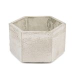 Cachepô De Concreto Artesanal Decor Hexágono 6,7cm Cinza