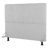 Cabeceira Cama Box Casal King Size Amber 195cm Estofada Sintético Branco - Abmaza