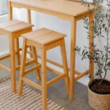 Banqueta Alta Moema 75ax35lx35p Em Madeira Cor Mel