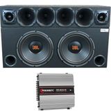 Caixa Com 2 Jbl Multisystem + Corneteira + Módulo Taramps