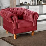 Poltrona Dom Pedro Chesterfield Retrô Decorativa Bordô