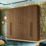 Guarda Roupa Casal 6 Portas Flex Buriti Santos Andirá Jatoba