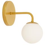 Arandela Luminária Parede Bolinha Globo Vidro Sala Dourado