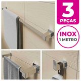 Kit Acessórios Banheiro/lavabo [3 Peças] Aço Inox 304 [q3g]