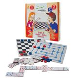 Jogo 3 Em 1 Fundamental Brinquedos (dama, Trilha E Dominó)