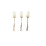 Pacote Com 180 Un Mini Garfo Prata Luxo Descartável 10cm