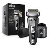 Barbeador Eletrico Masculino Portatil Braun 9465cc Com Aparador De Barba Prolift E Suporte De Carregamento, Prata