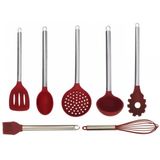 Jogo De Utensílios Silicone 7pçs Inox Plus Vinho Yazi Vinho