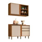 Armário De Cozinha Com Balcão Completo 2 Pçs Perola Salleto Cinamomo - Off White