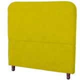 Cabeceira Casal King Size Estofada Para Cama Box Lizza Veludo Cor Amarelo